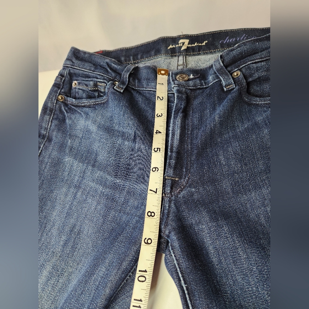 7 For All Mankind Dark Blue Flare Jeans - Picture 11 of 13